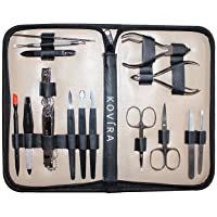 Set Profesional de herramientas de Manicura-Pedicura de 16 piezas - Kit incluye Pinzas- Tijeras- Cortaúñas- Alicate y…